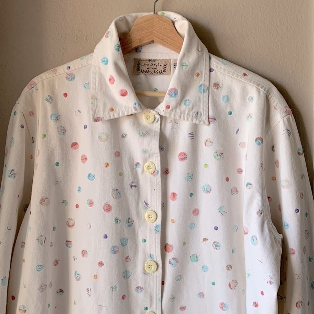 Polka Dot Button Down Jacket